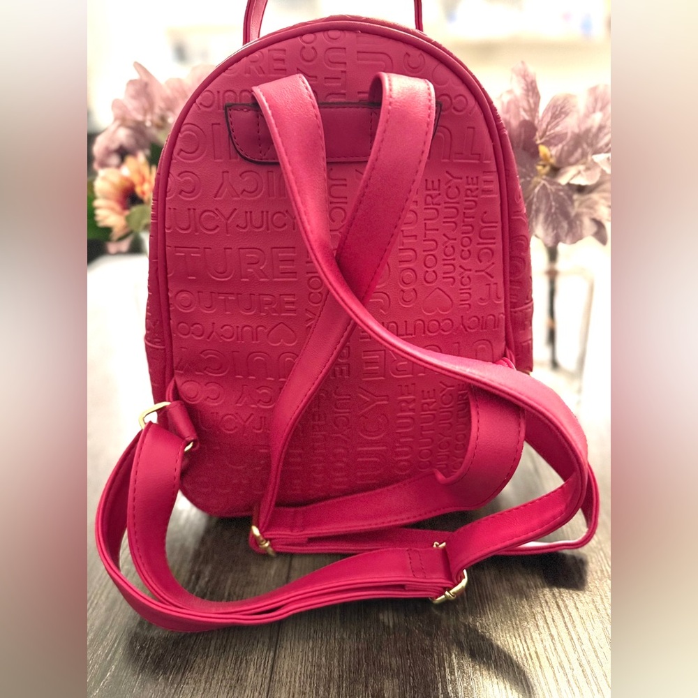 Juicy Couture Fuchsia Pink Mini Logo Backpack with Gold Hardware - Picture 6 of 16